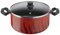 Tefal Tempo Flame 30cm Stewpot with Lid, 3L, Red, Non-Stick, Aluminium, 2.37kg, True