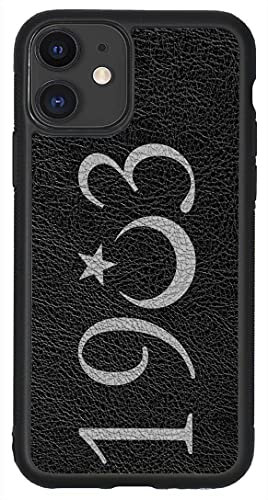 aina Kompatibel mit iPhone 11 Hülle Leder Case Schwarz BJK 1903 Lederhülle Cover Case V3