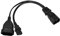 YACSEJAO C14 zu C13 + Euro Stromkabel, 2-In-1 IEC Stecker zu Buchse & (CEE 7/16) Euro Buchse Verlängerungskabel für TV PC Computer Monitor Beamer, 1FT 30cm