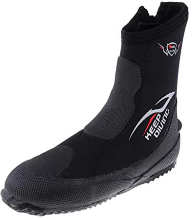 pistro Diving Boots Thermal Kayak Socks Women Men Stretch Zipper Boots Rubber Sole - Black, L (41-42)