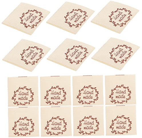 COHEALI 100st Handgefertigt Mit Liebesanhängern Quilt-etiketten Gewebte Bandanhänger Kleidungsetiketten Handgemachte Stoffanhänger Gehäkelte Tags Handgemachte Etiketten Weben Baumwolle