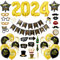 Silvester Deko 2025, 48 Stück Happy New Year Deko, Happy New Year Banner, 2025 Folienballons, Fotorequisiten, Konfetti Ballons, Neujahrsdeko, Silvesterpartydeko Accessoire für Silvesterparty