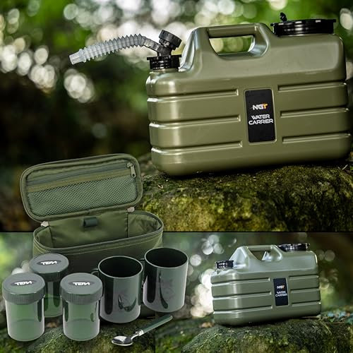 NGT Angelbrüh-Set, 11 l, Wasserbecher, 3 Töpfe, Teebehälter, Karpfenausrüstung, Camping