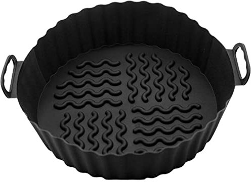 ulafbwur Bandeja de asado para hornear, textura ondulada, mango binaural, resistente al calor, diseño a prueba de aceite, bandeja redonda de silicona para cocina, bandeja para hornear, bandeja para