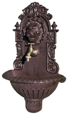 Fontaine de Jardin Murale extérieur Fonte Aluminium Marron 37x60cm