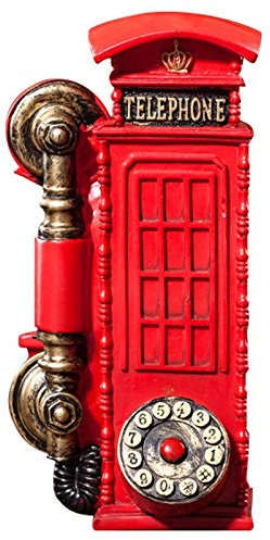Acfthepiey Europäische Telefonzelle aus Kunstharz, für , Weinschrank, TV-Dekoration, Rot, 21 cm
