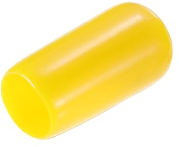 sourcing map 20 cappucci terminali in gomma da 7 mm ID vinile PVC tubo rotondo copertura bullone protezioni filettate giallo