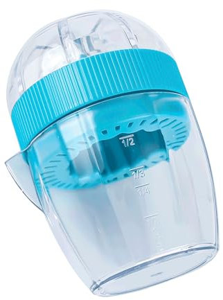 Manual Citrus Juicer – Efficient & Easy-to-Use Lemon Squeezer with Lid, Fruit Press Tool for Oranges, Limes, and More, Compact Design (Blue)