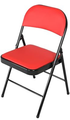 HTI living Klappstuhl Kunstleder Gestell Schwarz Küchenstuhl Campingstuhl Bestuhlung Events Rot