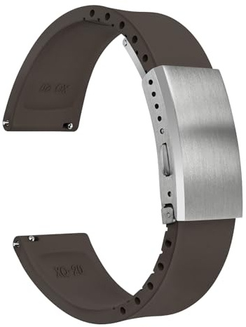 watchdives Fluorkautschuk Uhrenarmband, Zuschneidbares Uhrenarmband mit Schnellverschluss, Weiches Ersatzarmband mit Gefräster Schließe für Männer und Frauen, 18 mm/19 mm/20 mm/21 mm/22 mm