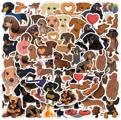 120 Dackelaufkleber, Fotoaufkleber Für Hunde, Cartoon-Graffitiaufkleber, Niedliche Tieraufkleber, Aufklebergeschenke Für Hundeliebhaber, Dekorative Etiketten