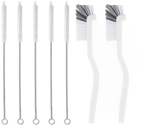 SGERUFZ 7 Pcs Manico Lungo Spazzola e Spazzole in acciaio inox Spazzola per Pulire pentole e padelle per padelle pentole Pulizia lavello da Cucina Spazzola per Tazze