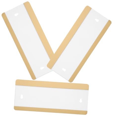 SEWACC 3pcs House Plate Frame Wall Name Plate Holder Sign Holder Wall Mount Horizontal Door Sign Holder Door Hanger Sign Business License Frame for Wall Nameplates Golden Stainless Steel
