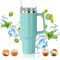 ALOUFEA Travel Mug Coffee Cup 40oz Tumbler Straw Lid and Handle, Stainless Steel Insulated Water Bottle - Leakproof, Insulated Water Bottle with Handle and Straw Cup for Home, Office, Car, Travel