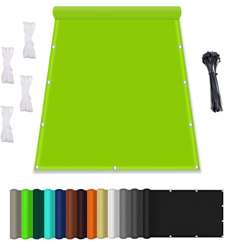 Sonnenschirm Segel, Sonnenschutz Garten mit Seil, Sonnensegel Wasserdicht mit ösen, Terrasse überdachung Balkon Zaunblende Sichtschutz, für überdachung Balkon Terrasse Schwimmbad Grün-3,1.8x2.4M