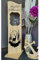 Holzaufsteller, Holz Deko Schild Holzschild Eingangsschild Hirsch und Wald mit Windlicht aus Glas, Geschenk, Weihnachten, Geburtstag