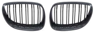 Doppelsteg Nieren Vorne Grill Grill Vorne Niere Sport Gitter Haube Grill Für E60 E61 5 Serie M5 525I 525Xi 528I 528Xi 530I 530Xi 2003-2009 Grill Front(Double Line Carbon)