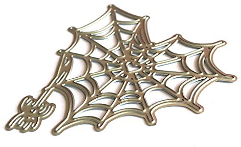 XFUYI Metall-Stanzschablone mit Halloween-Herz und Spinnennetz für Scrapbooking Alben Karten Karbonstahl