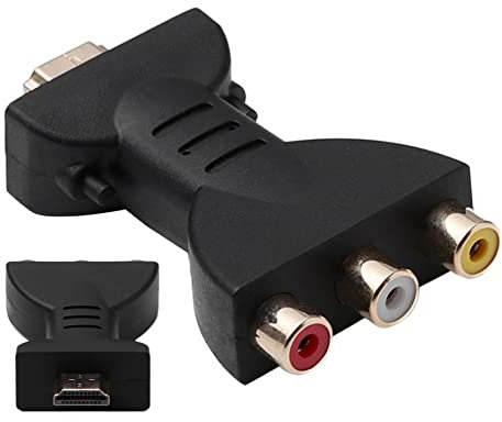 Pesoncarl Adaptateurs DisplayPort to HDMI, HDMI à Adapter Portable HDMI à AV Rouge Blanc Jaune HDMI à AV Converter HD HDMI à AV Converter Video Audio Converter Adapter