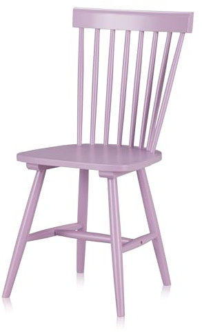 KHG Esszimmerstuhl Küchenstuhl Flieder lackiert, Massivholz Stuhl aus Gummibaum, Landhausstil, 110 kg belastbar, 4-Fußstuhl
