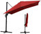Tubiaz Parasol de jardin déporté rectangulaire - 300 x 300 cm - Avec manivelle - Pivotant à 360 ° et inclinable - Protection solaire UV50+ - Pour jardin, terrasse, rouge, Ohne LED