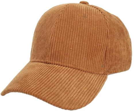 Anevous Unisex Klassische Baseballkappe, Cord Mütze Verstellbar mit Gebogener Krempe, Reine Farbe Baseball Cap, Baumwollcap, Outdoor Sportmütze, Basic Kappen, Cordhut Mit Schirm, Karamell