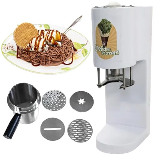 twostronking Gelatiera Elettrica da 80 W, Macchina per Gelato Commerciale con 4 Stampi Sostituibili, Tramoggia in Acciaio Inox da 0,42 L, 28-30 L/H, Adatta per Pasticcerie, Bar E Ristoranti.