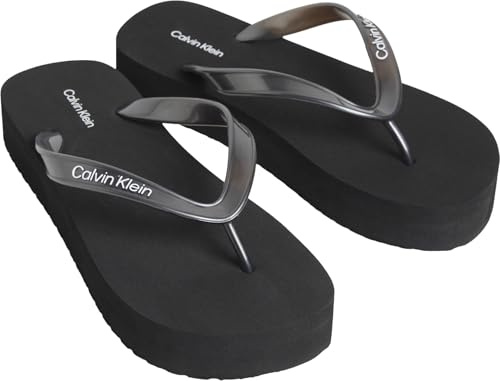 Calvin Klein Damen Flatform Flip Flop Met TPU HW0HW03120 Flip-Flops, Schwarz (Triple Black), Größe 36
