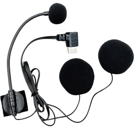 Generico Microfono Da Casco, Altoparlante per Casco, Cuffie con Connettore Tipo-C Impermeabili ad Alta Definizione con Riduzione del Rumore per Streaming e Studio Video