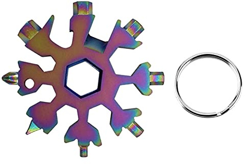 YHNNH Schneeflocke Multitool,. Schneeflocken-Multitool, Schraubendreherschlüssel, Schneeflocken-Multitool 18 in 1 Schneeflocken-Schneeschlüssel-Werkzeug(18 in 1 Multicolor)