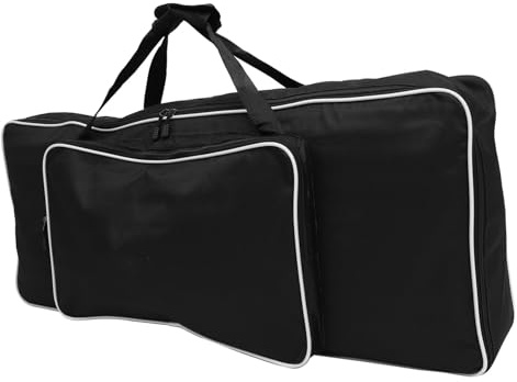 Didiseaon Keys Keyboard Bag Portable Electronic Piano Case with Thickened Padding and Two-way Zipper Dustproof Travel Cover for Keyboard Protection Black White