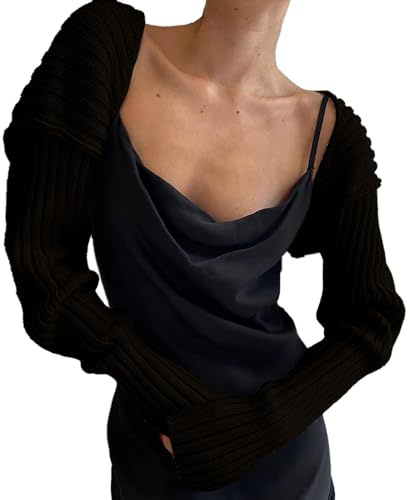 Generisch Damen Strickjacke Herren Frauen Stricken Häkeln Langarm Crop Top Strickjacke Kontrast Farbe Abgeschnitten Pullover