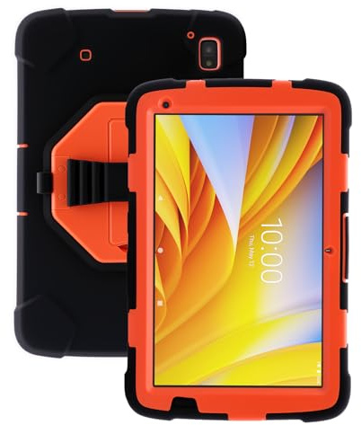 Protective Case for Zebra ET40 ET45 10 Inch Tablet Only, Military Grade Shockproof Rugged Cover with Hand Strap & Stand, SG-ET4X-10EXOSKL1-01 Compatible with Zebra Accessories (Orange)