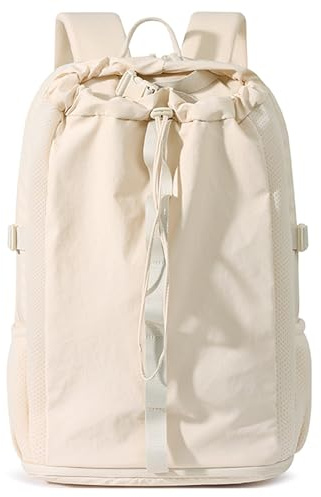 ibalulu Rucksack mit Schuhfach & 15,6 Laptopfach, Wasserabweisender Sportrucksack für Herren & Damen, für Alltag, Reise, Arbeit (Beige)