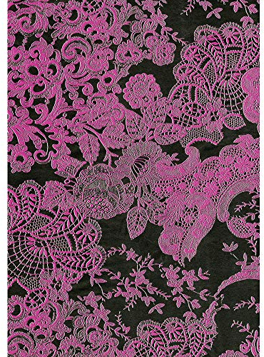 Décopatch FDA460O - One pocket of 20 sheets 30x40 cm - Fuchsia/black lace - DIY - Customisable Décor - Completely Personalise - Creative + Leisure Activity