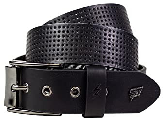 Lowlife of London Clyde Ledergürtel, Nieten Punk Clyde Gürtel, Leder für Damen und Herren, mattes schwarz, 24/28 Taille (XS)