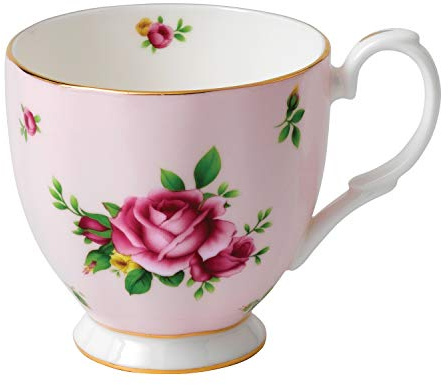 Royal Albert Modern Vintage 40002397 Footed Mug 0.30ltr NCR Pink, Fine Bone China