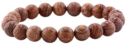 Lion & Son Holz-Perlen Armband Herren Buddha-Armreifen Damen-Armschmuck Gladiator Helm Wood Hamsa Skull Hantel Fitness Bracelet Hand gebunden Armreif Surfer Wasserfest