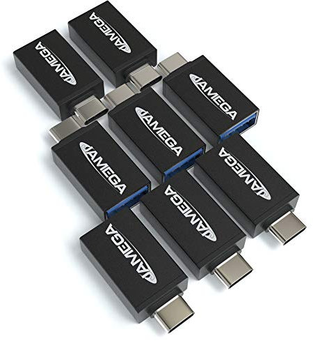 JAMEGA – USB C auf USB A 3.0 OTG Adapter 8er Pack kompatibel mit MacBook Pro 2017/2016, Google Chromebook Pixelbook, Samsung Galaxy S9 S8 Note8, Huawei, Google Pixel UVM.