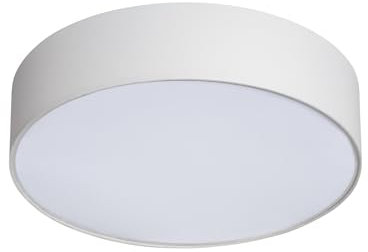 LEDKIA LIGHTING - Deckenleuchte Ranje | Ø50 cm Runde Stoffleuchte | Vielseitig für Wohnzimmer, Küche, Schlafzimmer | E27, 3-Lampenfassung | Einfache Montage, Weiß, Textil
