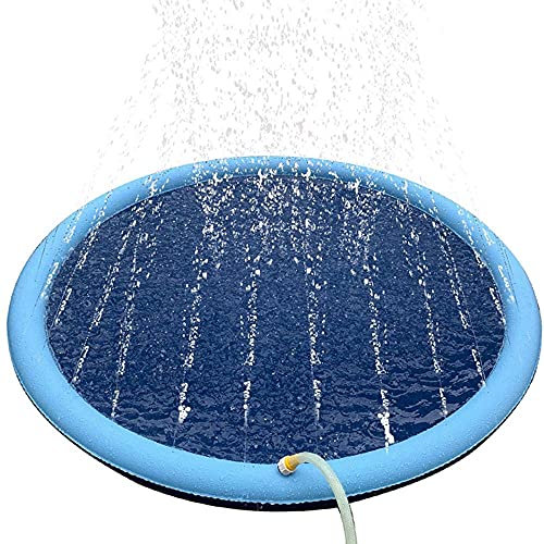 Tapis Refroidissement Chien Tapis D'Arrosage Pour Animaux De Compagnie Jouer Tapis De Refroidissement Piscine Gonflable Tapis De Pulvérisation D'Eau Tapis Baignoire Été Cool Chien Baignoire 1Pc 100X