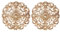 2 Stück Holz Schnitzerei Applique - Runde Ornamente für Möbel und Wanddekoration