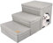 GUWINA Hundetreppe 3 Stufen, Haustiertreppe Faltbar für Sofa & Bett, Abnehmbar Tiertreppe Klappbar mit Aufbewahrungsbox, Multifunktionale Haustierleiter für Kleine Hunde Katzen (Grau)