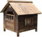 PEPDRO Haustierhaus for Hunde im Freien, karbonisiertes Massivholz, Hundehütte for den Innenbereich, Rasenterrasse, Zwinger mit verschlossener Tür, (Größe: 99 * 92 * 95 cm)