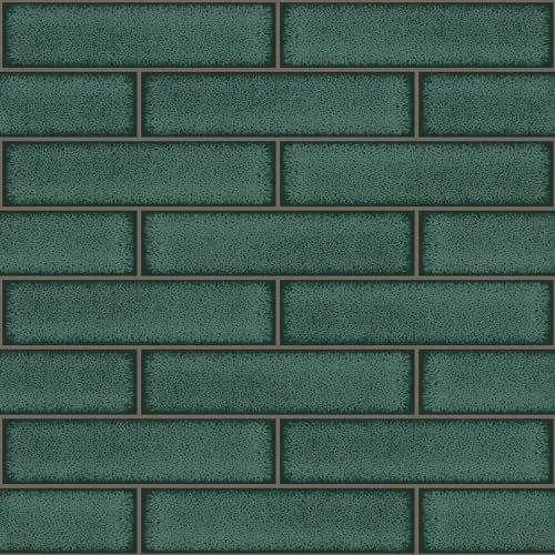 Holden Decor Tiling on a Roll Celadon Gloss Tile Emerald Green Wallpaper 89386 -