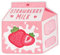 Kitcmat Niedlicher rosa Obst-Erdbeer-Milch-Teppich, rutschfest, weich, waschbar, lustig, unregelmäßig geformt, Badematte für Badezimmer, Schlafzimmer, Wohnzimmer, 65 x 70 cm