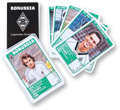 Borussia Mönchengladbach Legenden Quartett Offizieller Fanartikel Fohlenshop | Kartenspiel mit Vereinslegenden 32 Karten | Gladbach Geschenkartikel