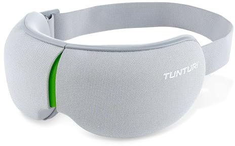 Tunturi Augenmassagegerät EM50 - Kopfmassage - Massagegerät - Wärmekompression - Verbessert Schlafqualität - Bluetooth - Faltbar