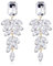FDEETY Damen Kristall Ohrringe - Lange Quaste Baumeln für Hochzeit, Braut - Strass Modeschmuck (Weiß)
