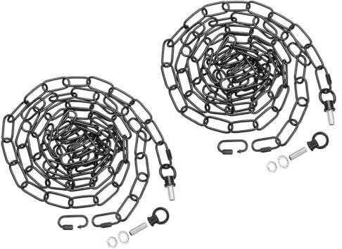 PATIKIL 10 Feet Lighting Chain for Hanging Lamp, 2 Set Chandelier Chain Light Fixture Chain Load Capacity 65 Lbs for Pendant Light, Ceiling Fan, Black